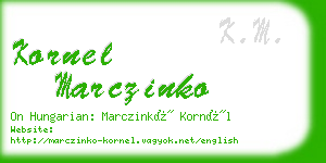 kornel marczinko business card